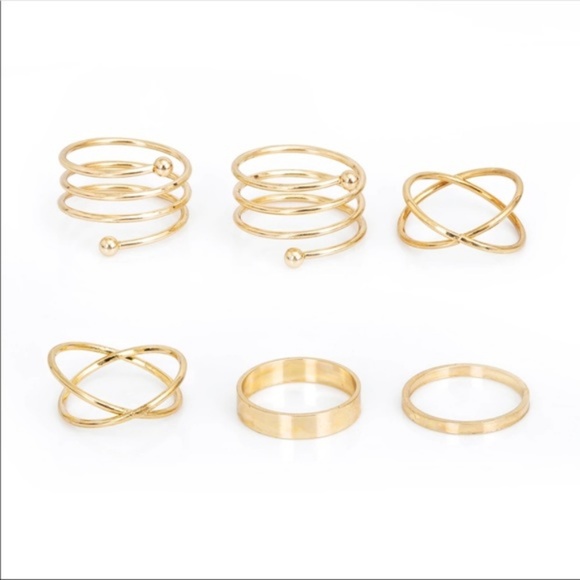 Gold Spiral Ring Set - Picture 2 of 4